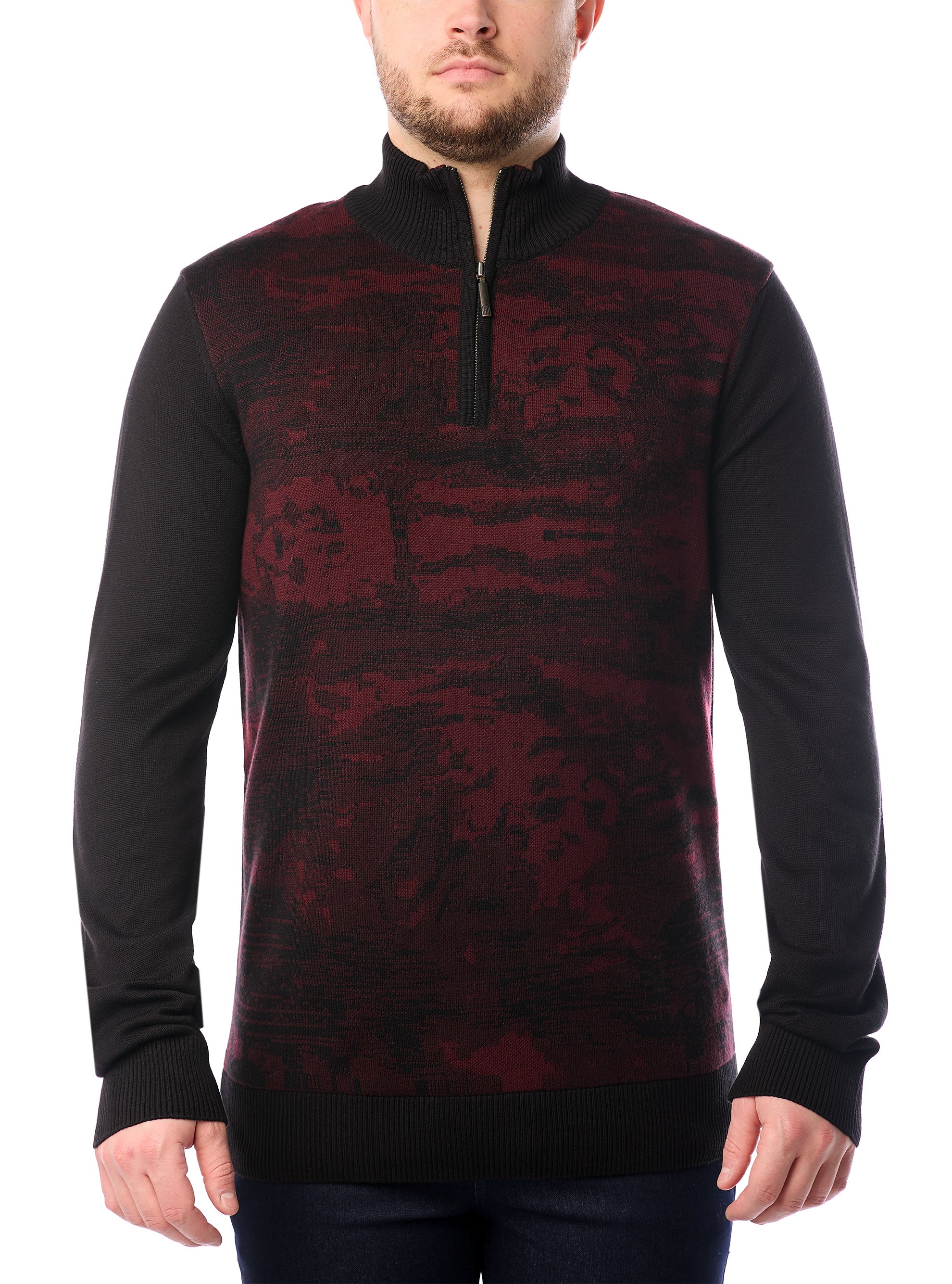 MENS MOCK ZIP SWEATER