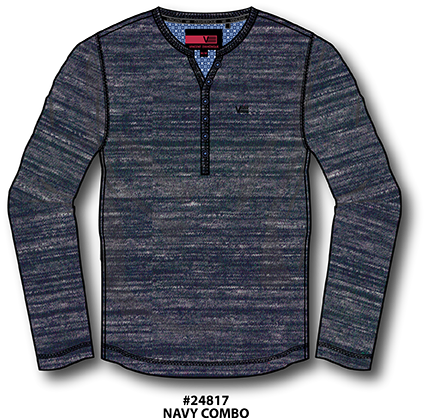 MENS HENLEY LONG SLEEVE T-SHIRT