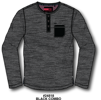 MENS HENLEY LONG SLEEVE T-SHIRT